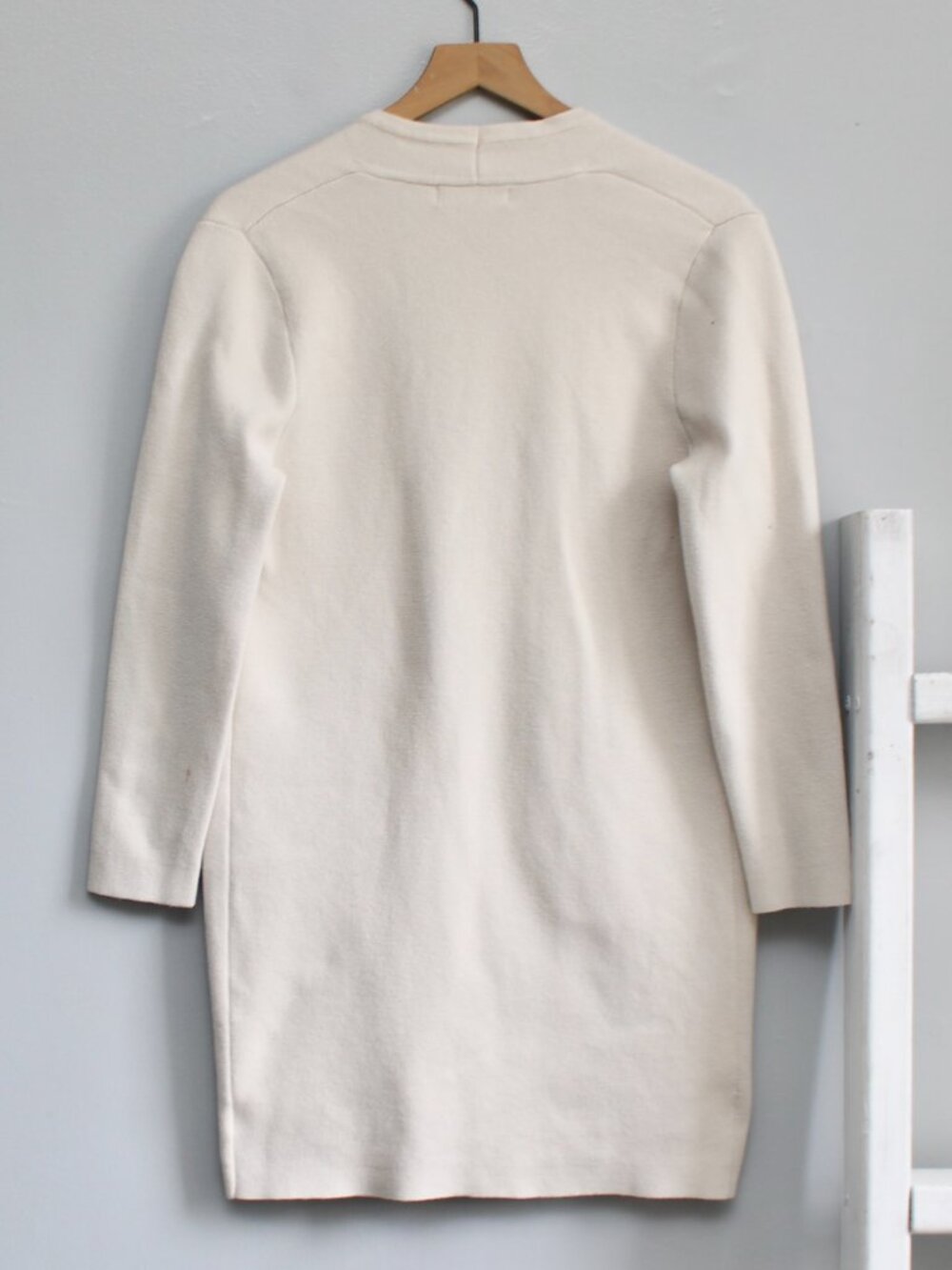 ANRABESS Women's Long Sleeve Open Front Cardigan Coat Cream Beige Size Small - Picture 3 of 7